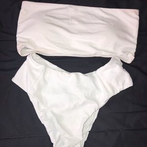 Zaful High Waisted White Bikini Set
